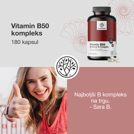 Vitamin B50 kompleks, 180 kapsul