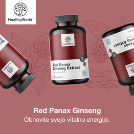3x Red Panax Ginseng – izvleček rdečega ginsenga 600 mg, skupaj 360 kapsul