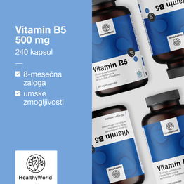 Vitamin B5 500 mg, 240 kapsul