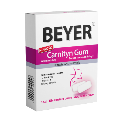 Carnitine – žvečilni gumiji z L-karnitinom, 6 žvečilnih gumijev