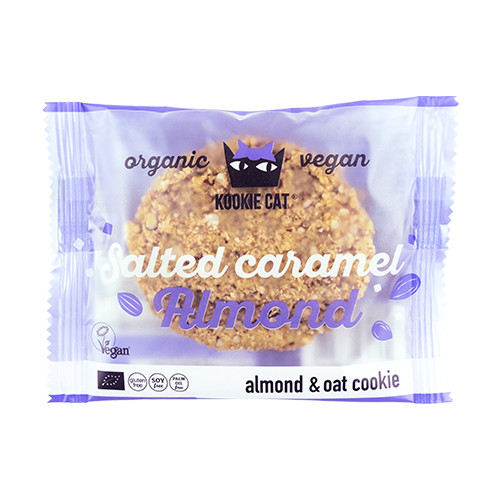 BIO Kookie Cat piškot – slana karamela & mandelj