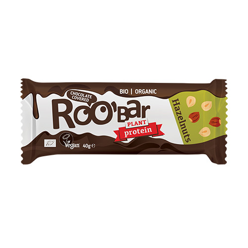 BIO Roobar proteinska ploščica – lešnik & čokolada