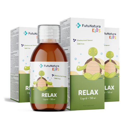 3x Relax – Tekoče prehransko dopolnilo za otroke za sprostitev, skupaj 450 ml