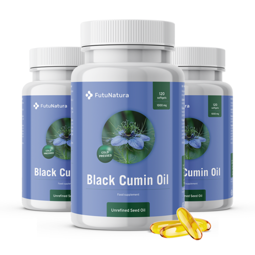 3x Olje črne kumine 1000 mg, skupaj 360  mehkih kapsul