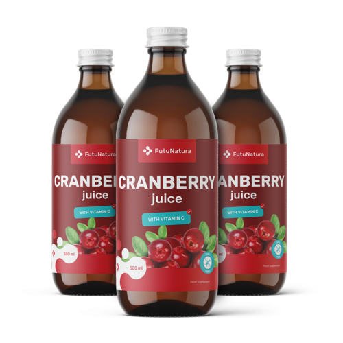 3x Brusnični sok, skupaj 1500 ml