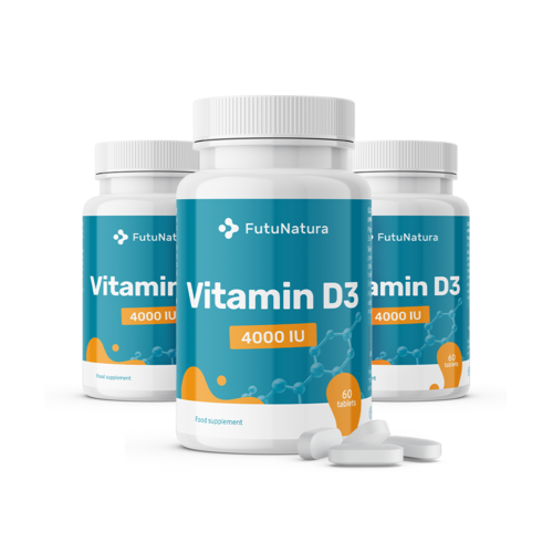3x Vitamin D3, 4000 i.e., skupaj 180 tablet