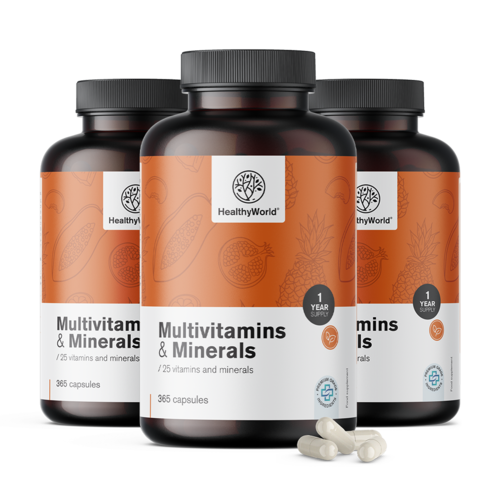 3x Multivitamini in minerali, skupaj 1095 kapsul