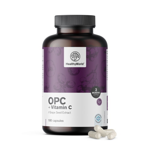OPC – iz grozdnih pešk + vitamin C, 180 kapsul