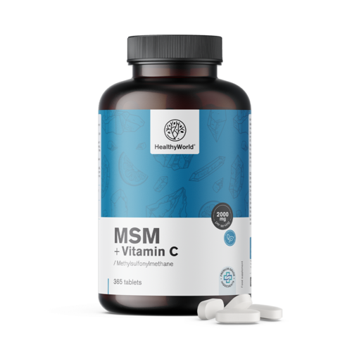 MSM 2000 mg – z vitaminom C, 365 tablet