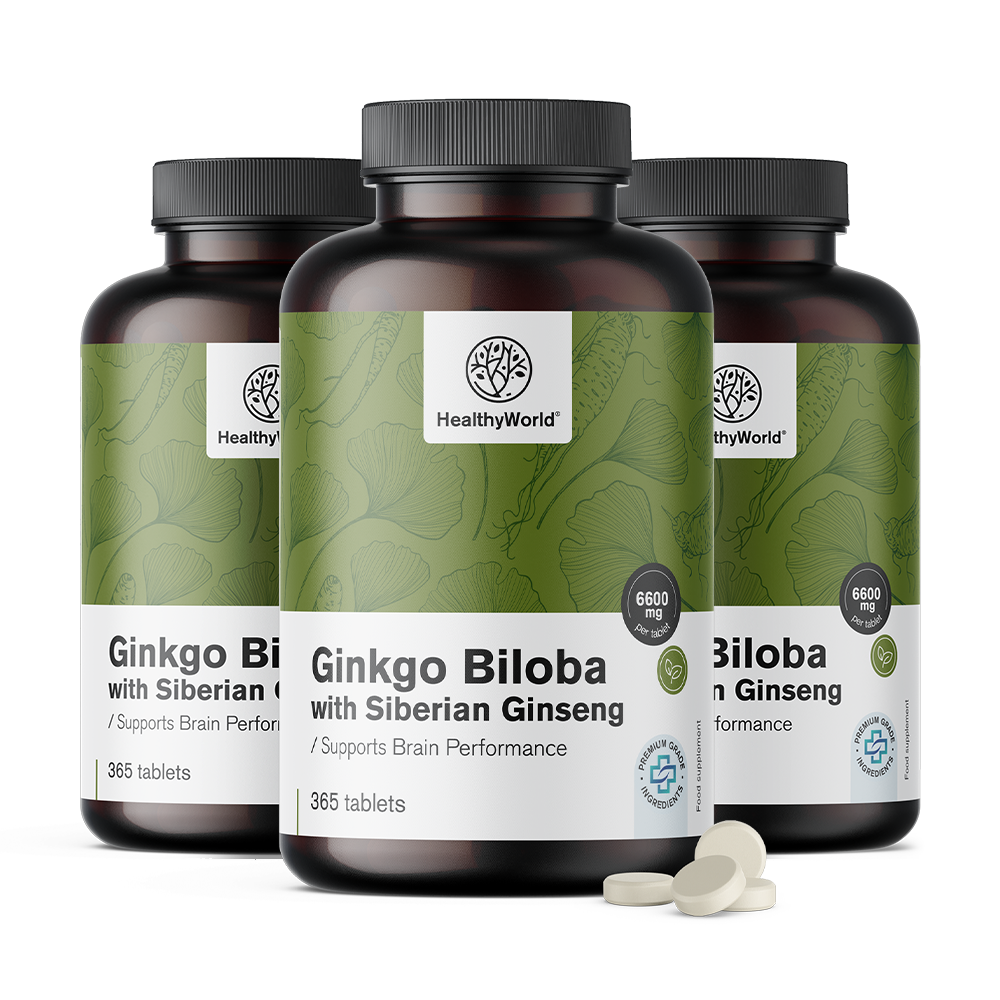 Ginko biloba s sibirskim ginsengom v tabletah