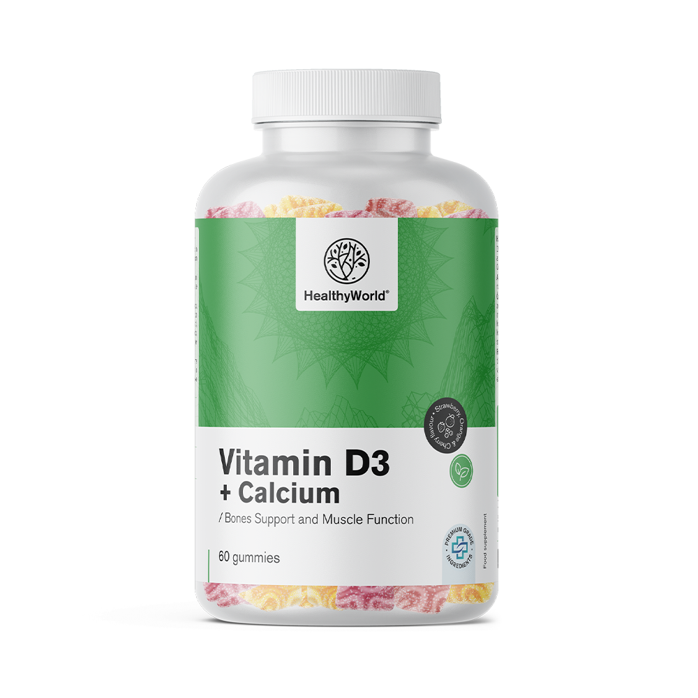 Vitamin D3 + Kalcij v gumi bonbonih