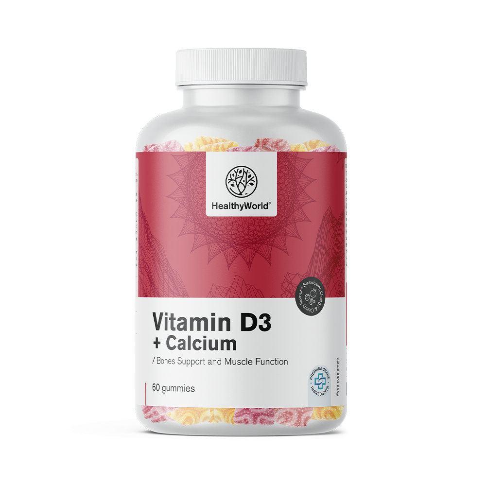 Vitamin D3 + Kalcij v gumi bonbonih