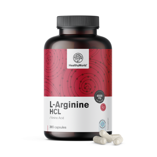 L-arginin HCL 4500 mg, 365 kapsul