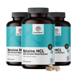 3x Betain HCL 1120 mg, skupaj 720 kapsul