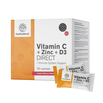 Vitamin C 500 + Cink + D3 DIRECT z okusom jabolka