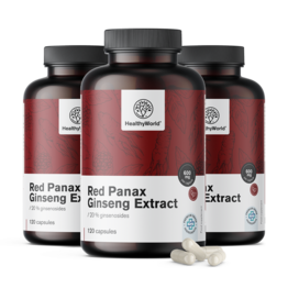 3x Red Panax Ginseng – izvleček rdečega ginsenga 600 mg, skupaj 360 kapsul
