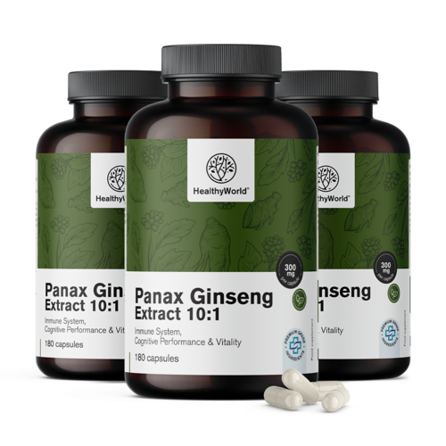 3x Panax Ginseng 300 mg – izvleček ginsenga 10:1, skupaj 540 kapsul