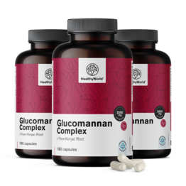 3x Glukomanan kompleks 3000 mg, skupaj 540 kapsul