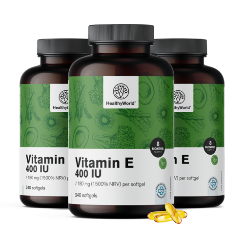 3x Vitamin E 400 i. e., skupaj 720 mehkih kapsul