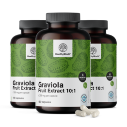 3x Graviola 200 mg – izvleček 10:1, skupaj 540 kapsul