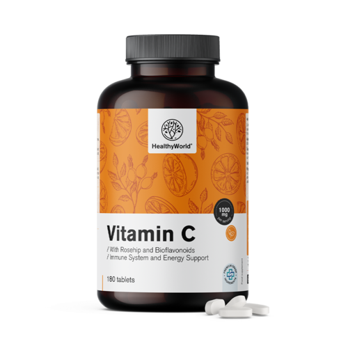 Vitamin C 1000 mg – s šipkom in bioflavonoidi, 180 tablet