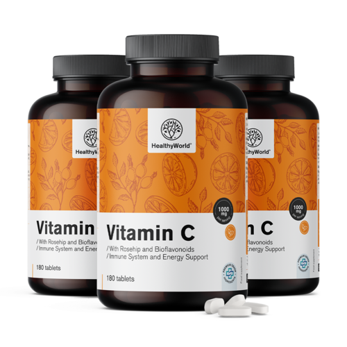 3x Vitamin C 1000 mg – s šipkom in bioflavonoidi, skupaj 540 tablet