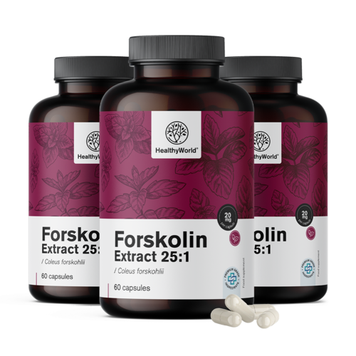 3x Forskolin – iz izvlečka indijske koprive 20 mg, skupaj 180 kapsul