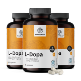 3x L-dopa 105 mg – iz izvlečka boba, skupaj 270 kapsul