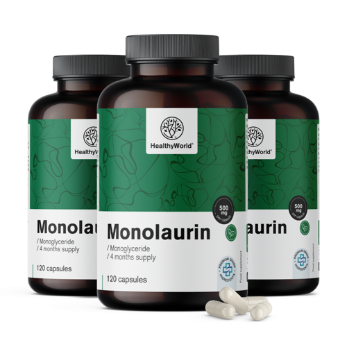 3x Monolaurin 500 mg, skupaj 360 kapsul
