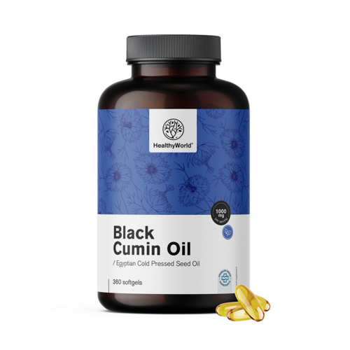 Olje črne kumine 1000 mg, 360 mehkih kapsul