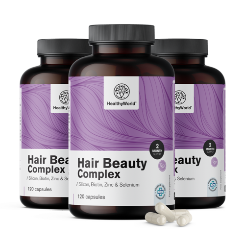3x Hair Beauty Complex – Vitamini in minerali za lase, skupaj 360 kapsul