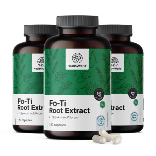 3x Fo-Ti (He Shou Wu) 500 mg, skupaj 360 kapsul