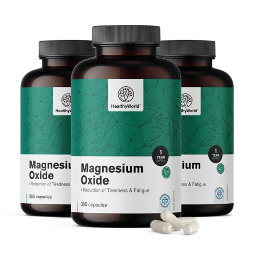 3x Magnezijev oksid 400 mg, skupaj 1095 kapsul