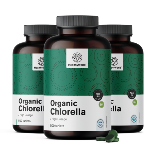 3x BIO Chlorella 500 mg, skupaj 1500 tablet