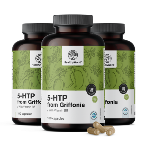 3x 5-HTP 150 mg – Griffonia Simplicifolia, skupaj 540 kapsul