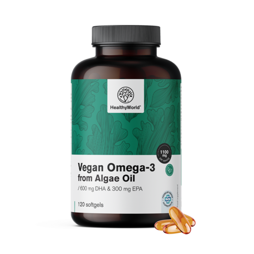 Veganska omega-3 1100 mg – iz alg, 120 mehkih kapsul