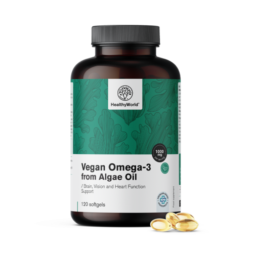 Veganska omega-3 1000 mg – iz alg, 120 mehkih kapsul