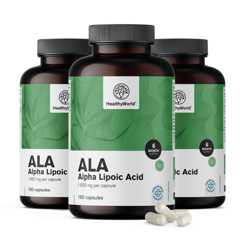 3x ALA – alfa lipoična kislina 650 mg, skupaj 540 kapsul