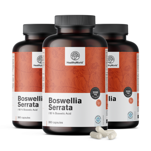 3x Bosvelija (Boswellia Serrata) – 85 % bosvelične kisline, skupaj 1080 kapsul