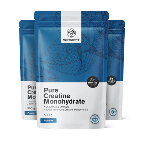 3x Pure kreatin monohidrat v prahu, skupaj 1500 g