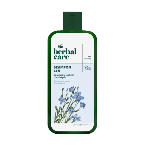 Šampon za suhe in poškodovane lase z lanom