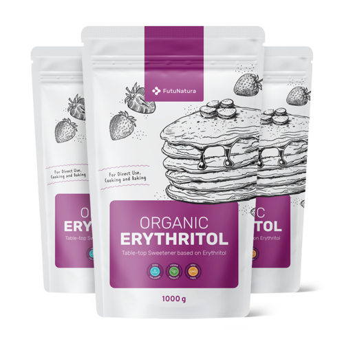 3x BIO Eritritol, naravno sladilo, skupaj 3000 g