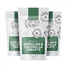 3x BIO Alge Spirulina + Chlorella, skupaj 1200 tablet