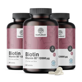 3x Biotin 12000 µg, skupaj 1095 tablet