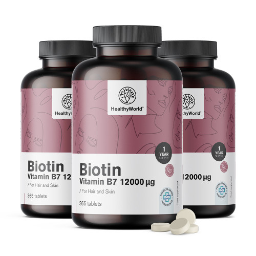 Biotin 12000 µg v tabletah 