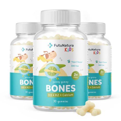 3x BONES – Gumiji za otroke za kosti, skupaj 90 gumi bonbonov