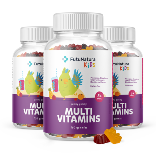 3x MULTI VITAMINS – Gumiji za otroke z multivitamini, skupaj 360 gumi bonbonov