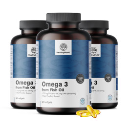 3x Omega-3 1000 mg – iz ribjega olja, skupaj 1095 mehkih kapsul