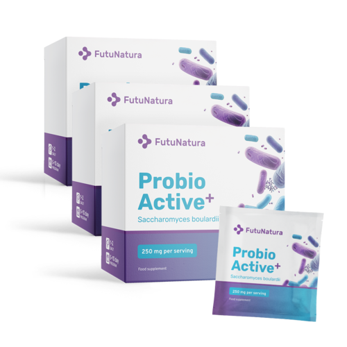 3x Probio Active PLUS – Saccharomyces boulardii 250 mg, skupaj 30 vrečk