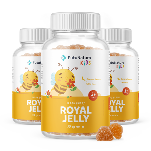 3x ROYAL JELLY  – Gumiji za otroke z matičnim mlečkom, skupaj 90 gumi bonbonov